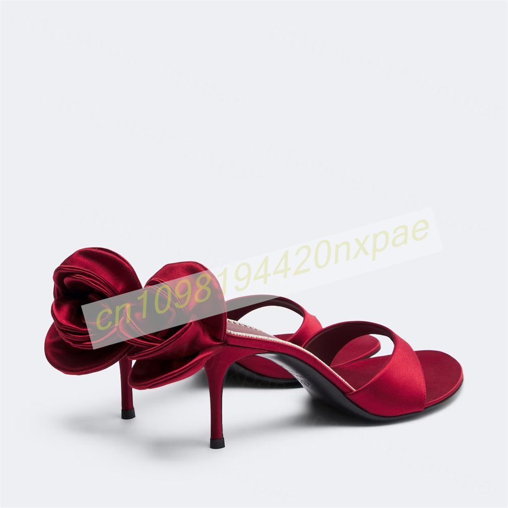 Sandales mules en satin rouge  - Slip Dress Satin avis et prix